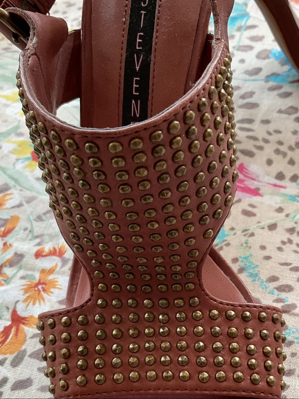 Steven By Steve Madden Carsen Studded Block-Heel Sandals